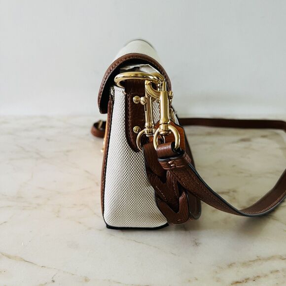 COACH Natural Sunbeam Multi Leather Canvas Mix Jade Shoulder Bag - Picture 6 of 11